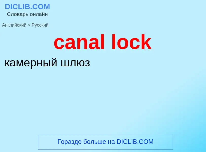 Как переводится canal lock на Русский язык