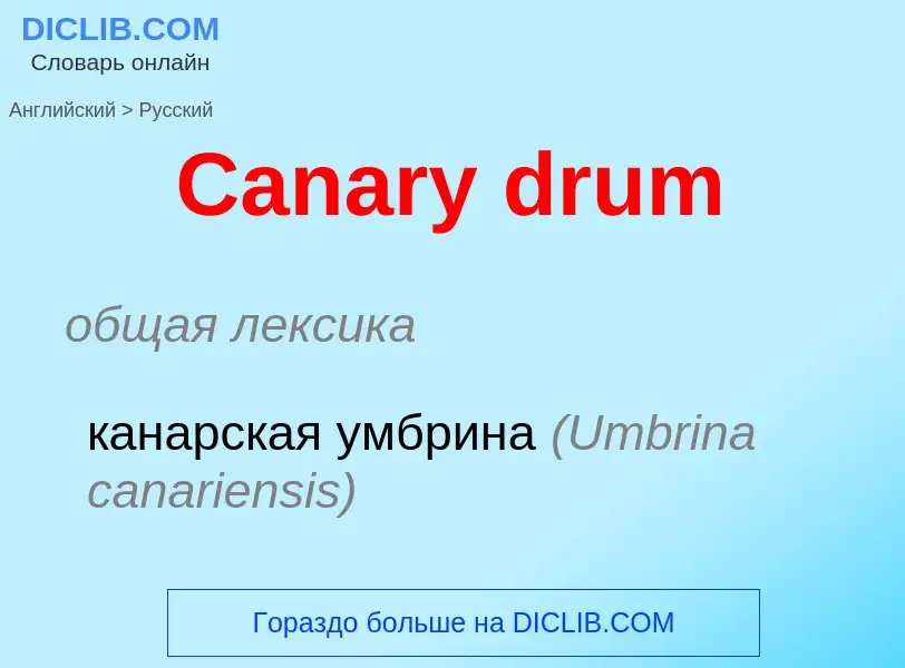 What is the الروسية for Canary drum? Translation of &#39Canary drum&#39 to الروسية