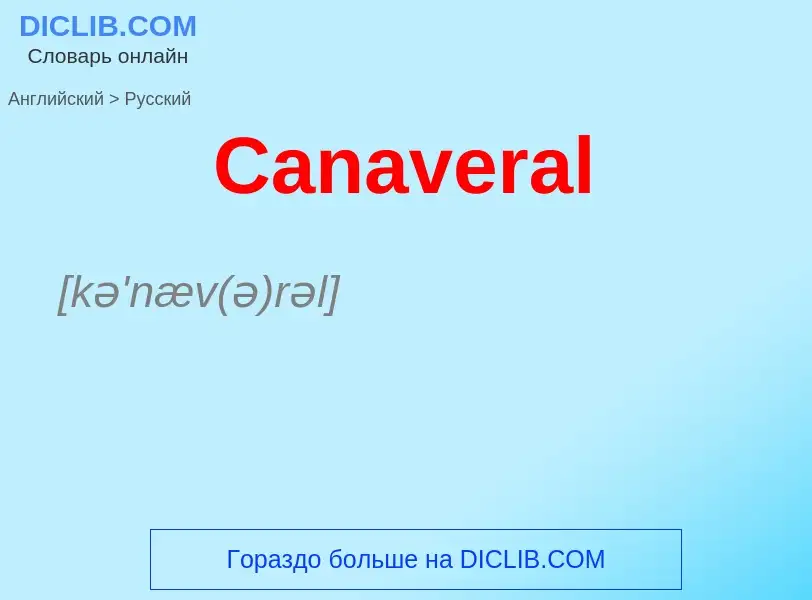 Como se diz Canaveral em Russo? Tradução de &#39Canaveral&#39 em Russo