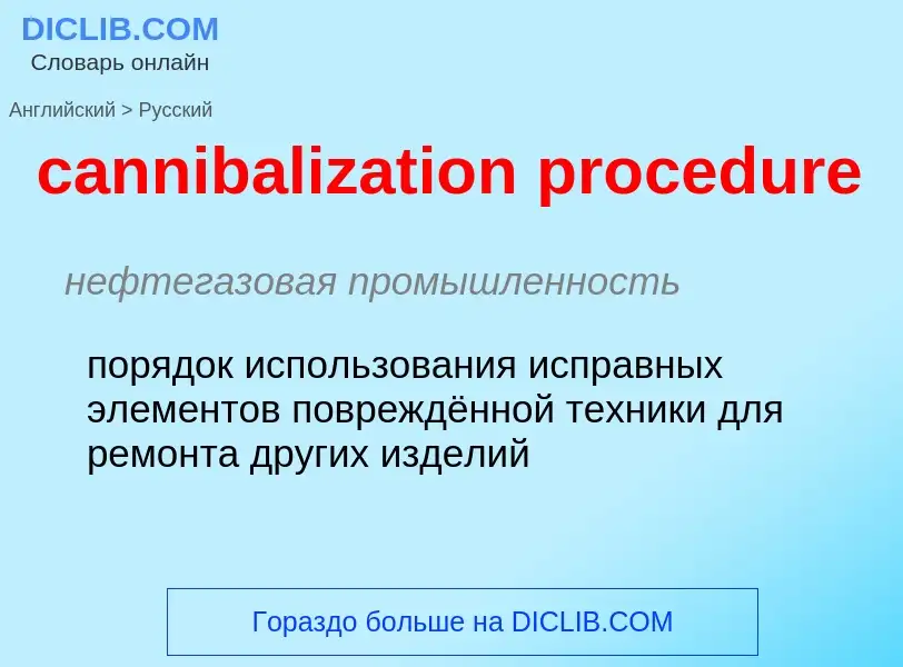 Vertaling van &#39cannibalization procedure&#39 naar Russisch