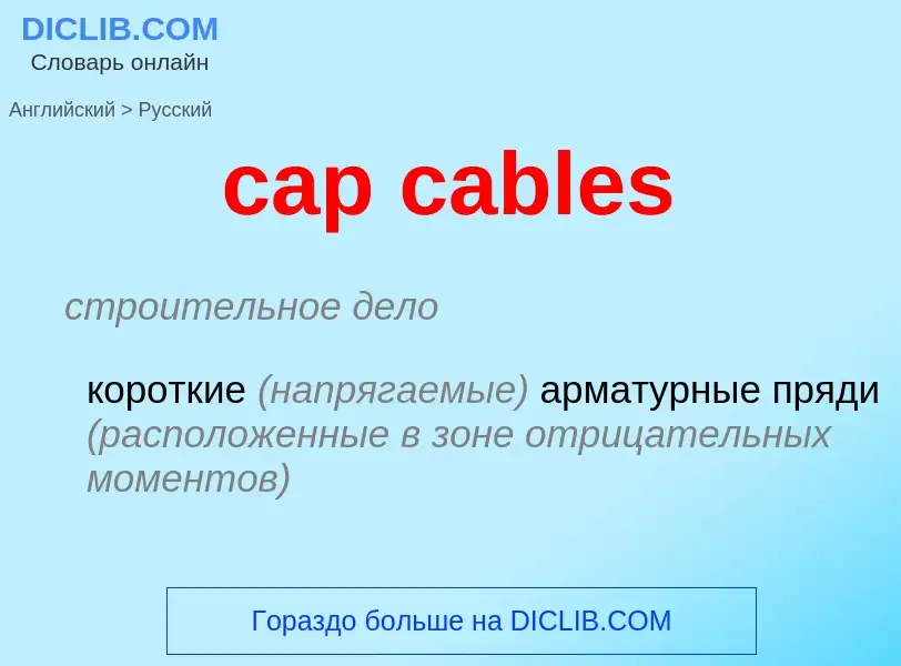 What is the Russian for cap cables? Translation of &#39cap cables&#39 to Russian