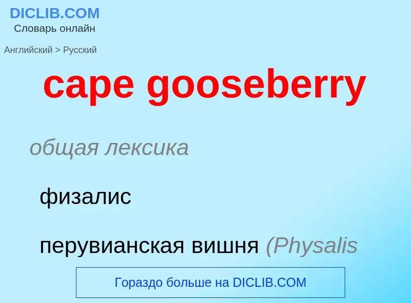 What is the Russian for cape gooseberry? Translation of &#39cape gooseberry&#39 to Russian