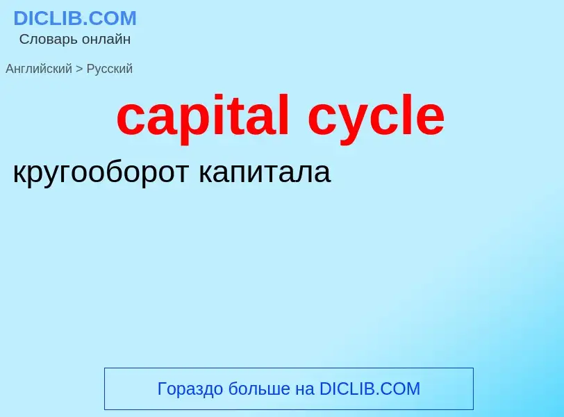 Как переводится capital cycle на Русский язык