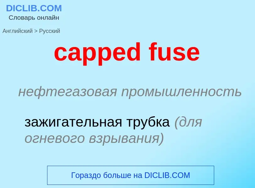 Como se diz capped fuse em Russo? Tradução de &#39capped fuse&#39 em Russo