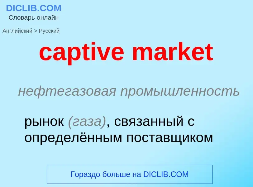 Как переводится captive market на Русский язык