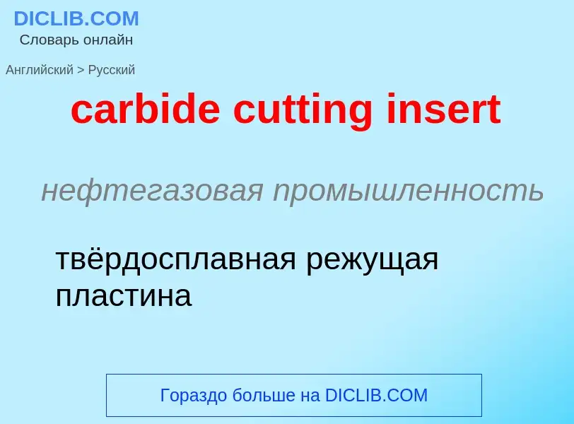 Как переводится carbide cutting insert на Русский язык