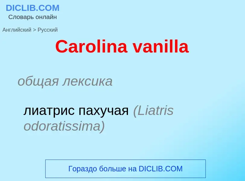 ¿Cómo se dice Carolina vanilla en Ruso? Traducción de &#39Carolina vanilla&#39 al Ruso