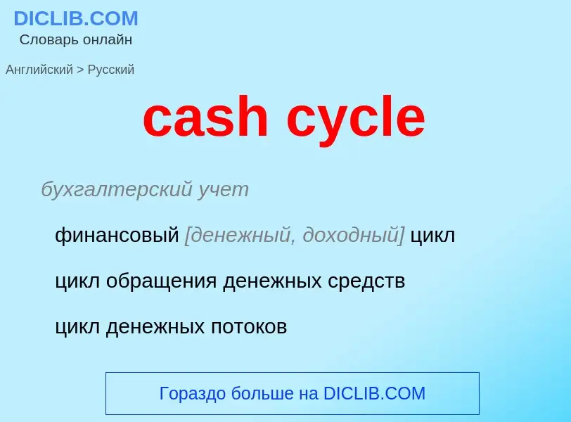 Как переводится cash cycle на Русский язык