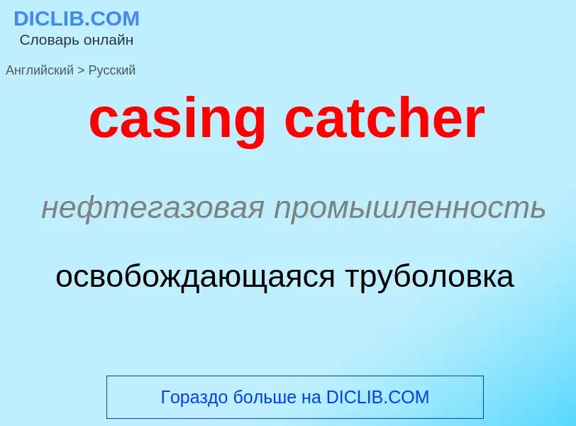 Как переводится casing catcher на Русский язык