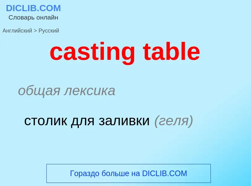 Как переводится casting table на Русский язык