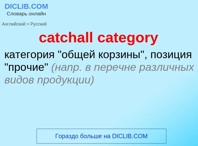 Как переводится catchall category на Русский язык