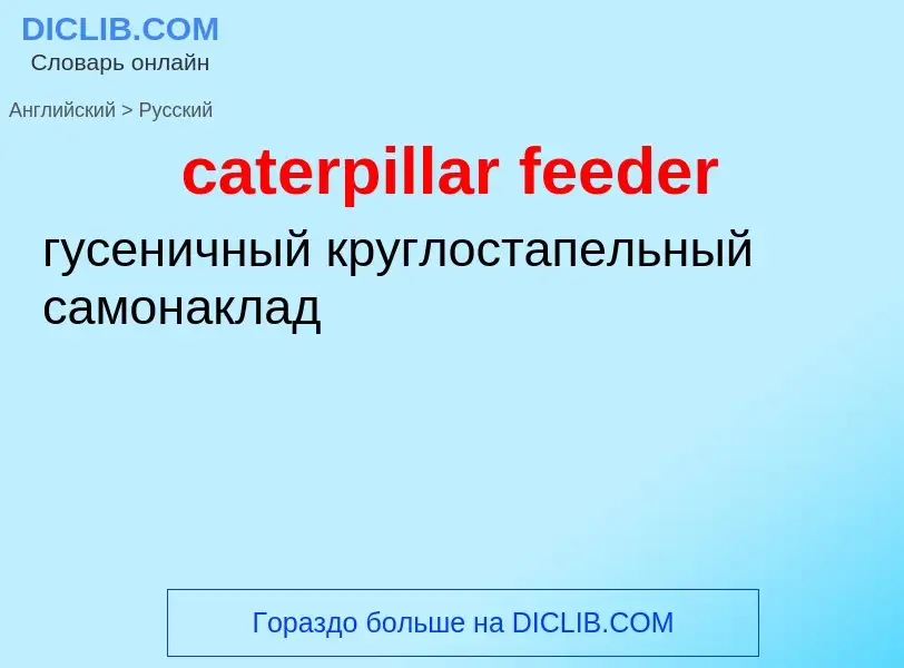 Как переводится caterpillar feeder на Русский язык