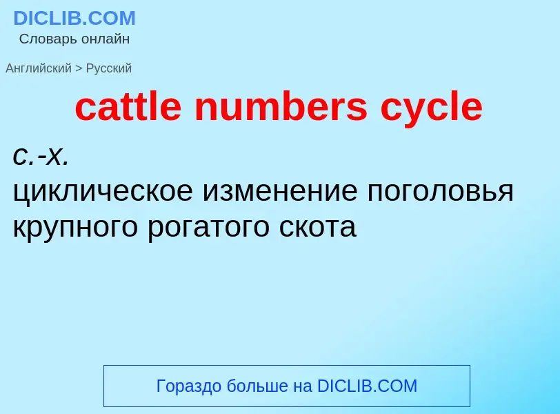 Как переводится cattle numbers cycle на Русский язык