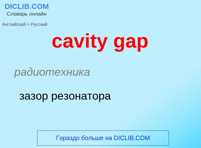 Übersetzung von &#39cavity gap&#39 in Russisch