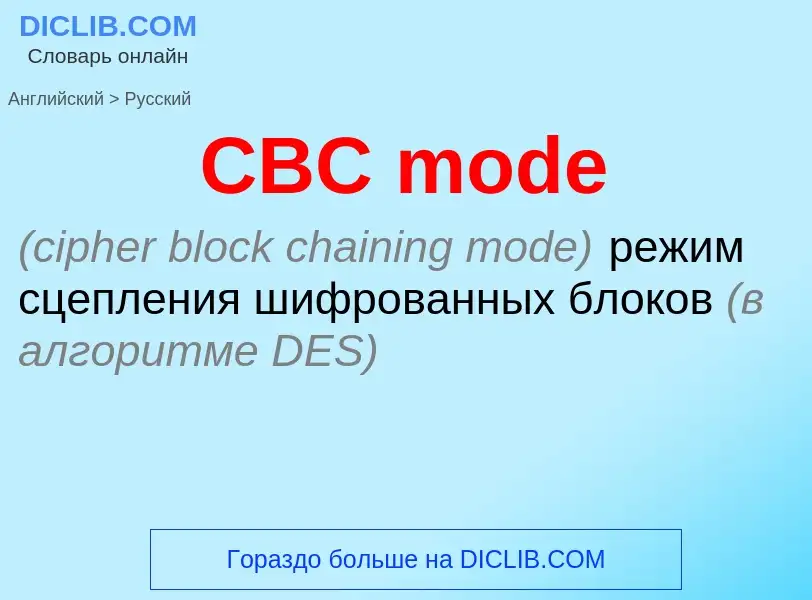 Vertaling van &#39CBC mode&#39 naar Russisch