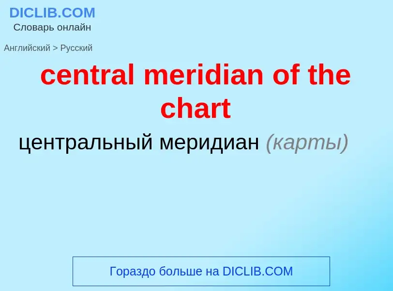 Как переводится central meridian of the chart на Русский язык