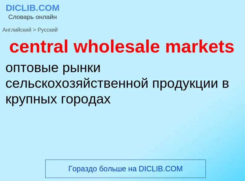 What is the Russian for central wholesale markets? Translation of &#39central wholesale markets&#39 