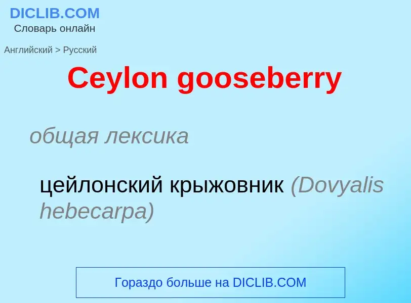 Como se diz Ceylon gooseberry em Russo? Tradução de &#39Ceylon gooseberry&#39 em Russo