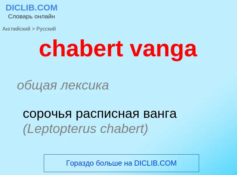 Как переводится chabert vanga на Русский язык