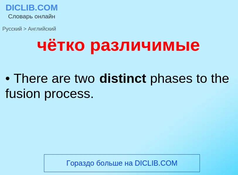 Как переводится чётко различимые на Английский язык