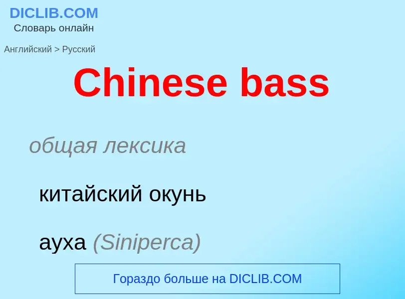 Как переводится Chinese bass на Русский язык