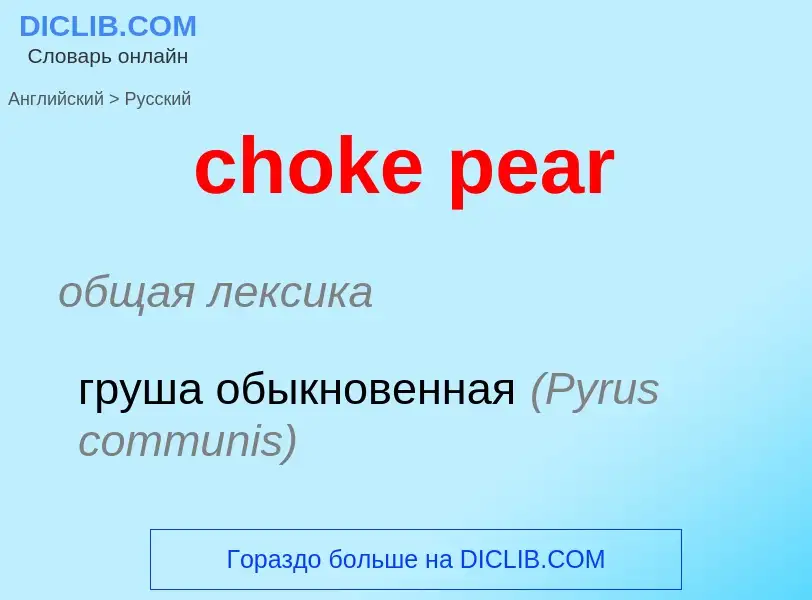 Как переводится choke pear на Русский язык