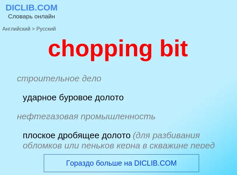 Как переводится chopping bit на Русский язык