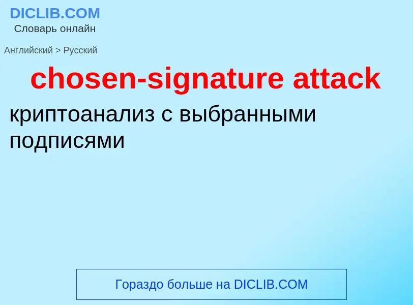 Vertaling van &#39chosen-signature attack&#39 naar Russisch