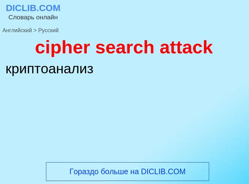 What is the الروسية for cipher search attack? Translation of &#39cipher search attack&#39 to الروسية