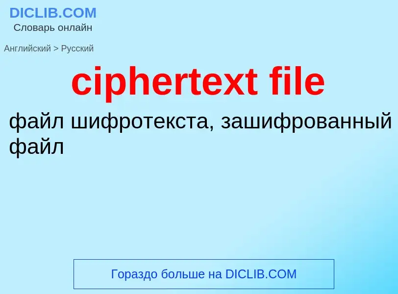 Как переводится ciphertext file на Русский язык