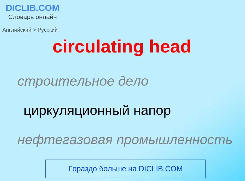 Как переводится circulating head на Русский язык