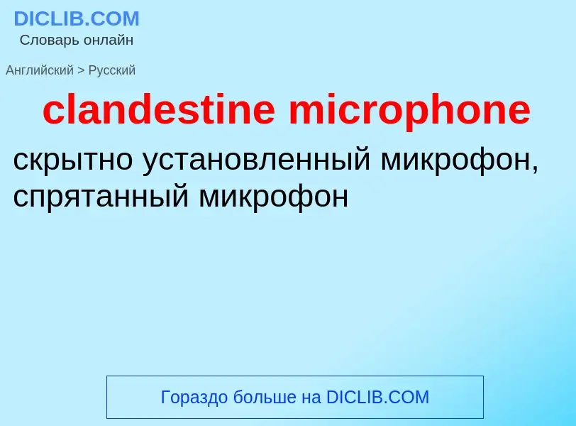 Как переводится clandestine microphone на Русский язык