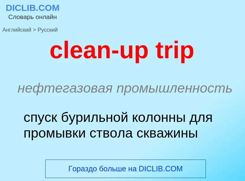 Как переводится clean-up trip на Русский язык