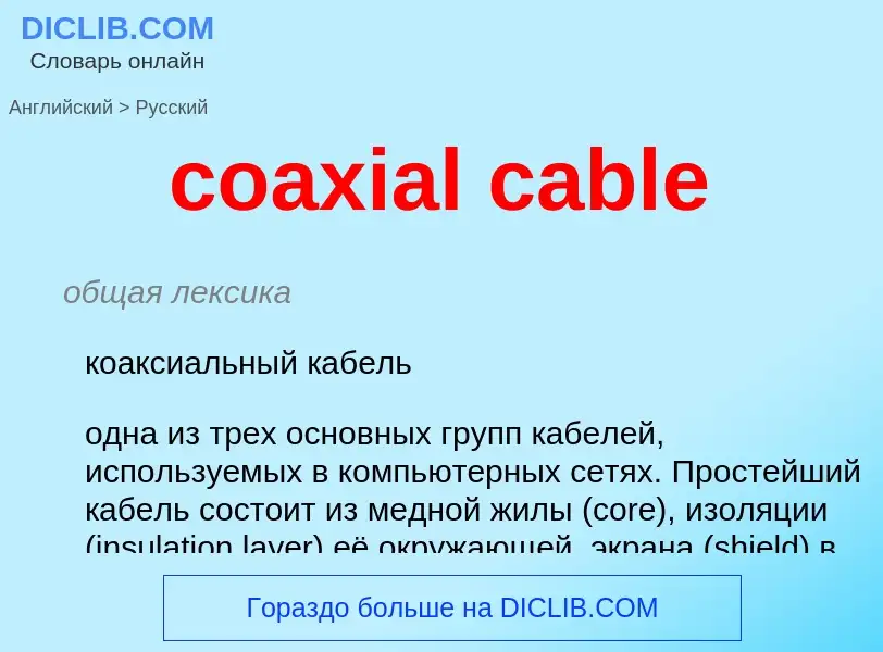 What is the Russian for coaxial cable? Translation of &#39coaxial cable&#39 to Russian