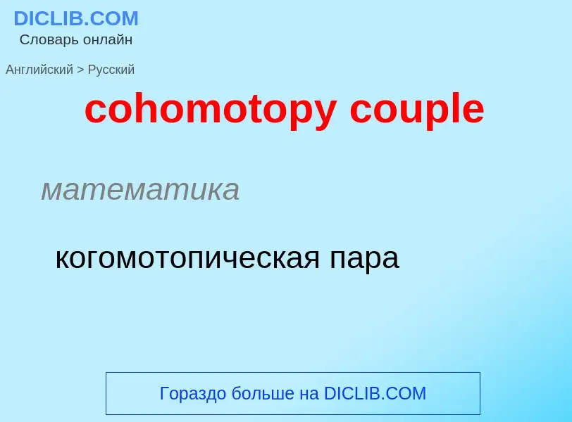 Как переводится cohomotopy couple на Русский язык