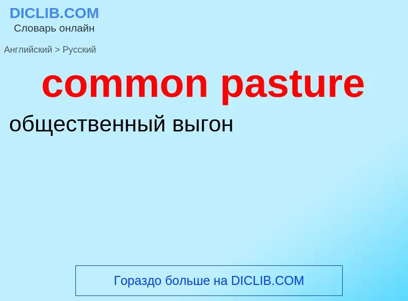 Как переводится common pasture на Русский язык