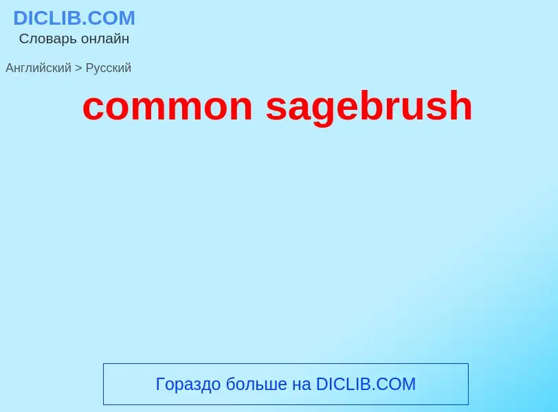 ¿Cómo se dice common sagebrush en Ruso? Traducción de &#39common sagebrush&#39 al Ruso