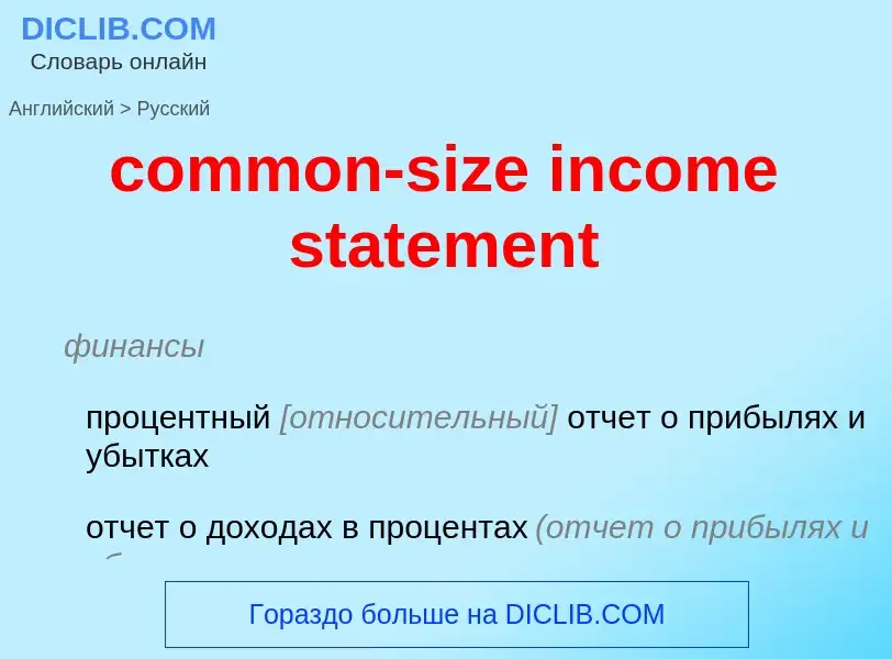 Как переводится common-size income statement на Русский язык