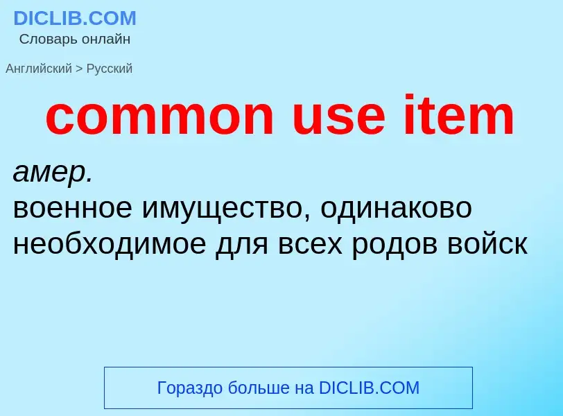 Vertaling van &#39common use item&#39 naar Russisch