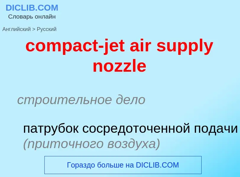 Как переводится compact-jet air supply nozzle на Русский язык