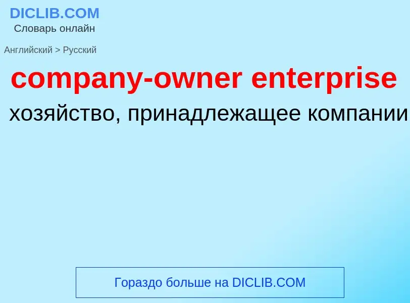 Como se diz company-owner enterprise em Russo? Tradução de &#39company-owner enterprise&#39 em Russo