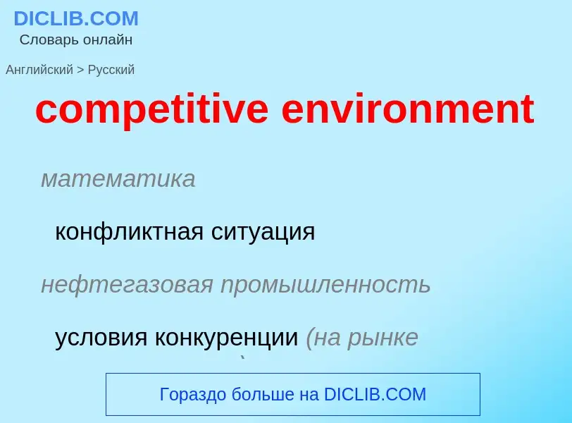 Как переводится competitive environment на Русский язык