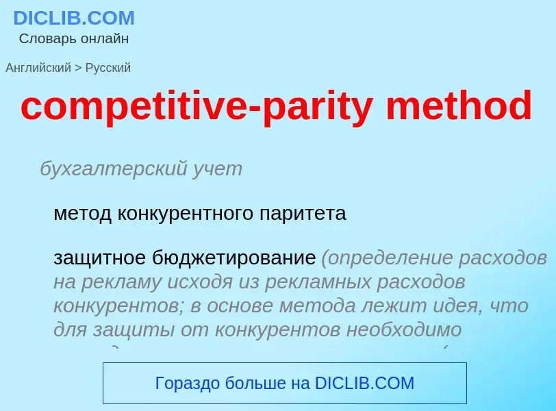 Как переводится competitive-parity method на Русский язык