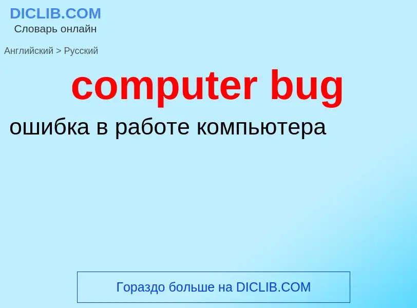 Как переводится computer bug на Русский язык