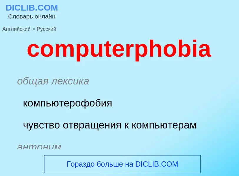 What is the Russian for computerphobia? Translation of &#39computerphobia&#39 to Russian