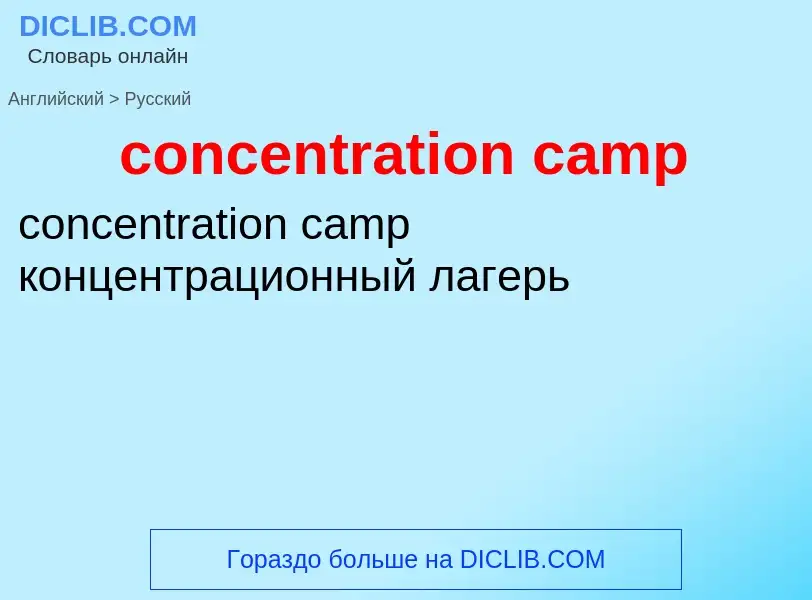 What is the Russian for concentration camp? Translation of &#39concentration camp&#39 to Russian