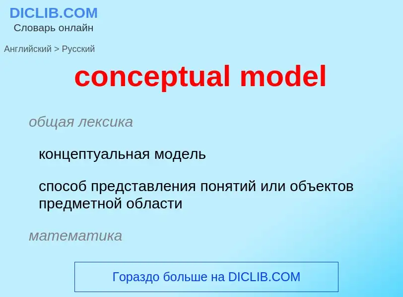 Как переводится conceptual model на Русский язык