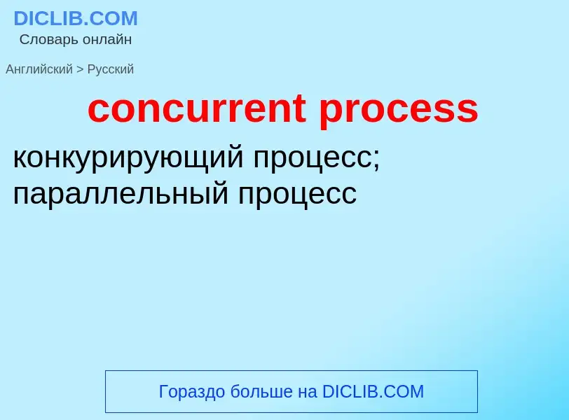 Como se diz concurrent process em Russo? Tradução de &#39concurrent process&#39 em Russo