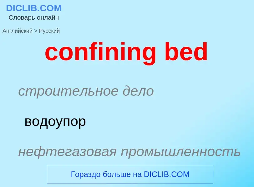 ¿Cómo se dice confining bed en Ruso? Traducción de &#39confining bed&#39 al Ruso