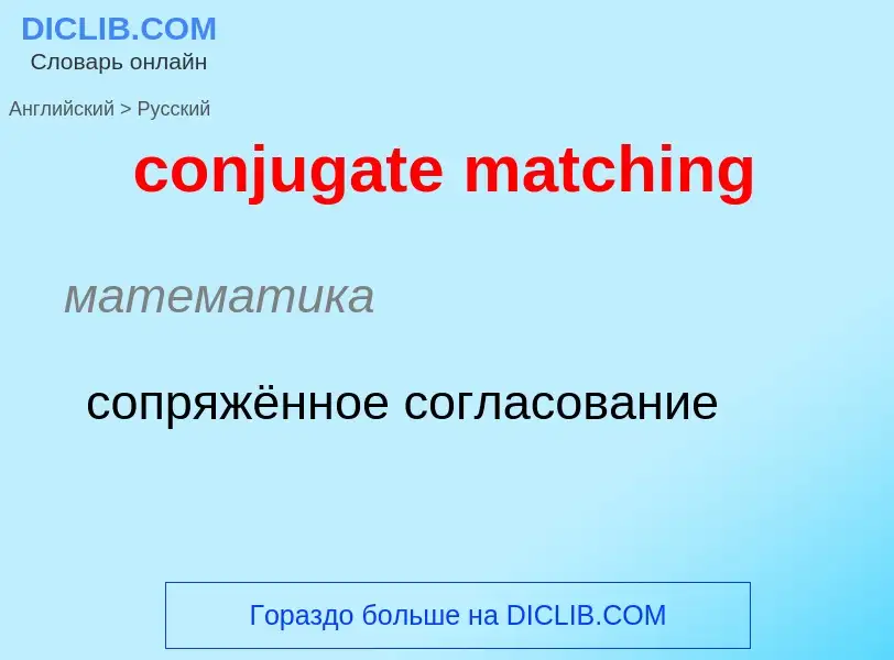 Как переводится conjugate matching на Русский язык